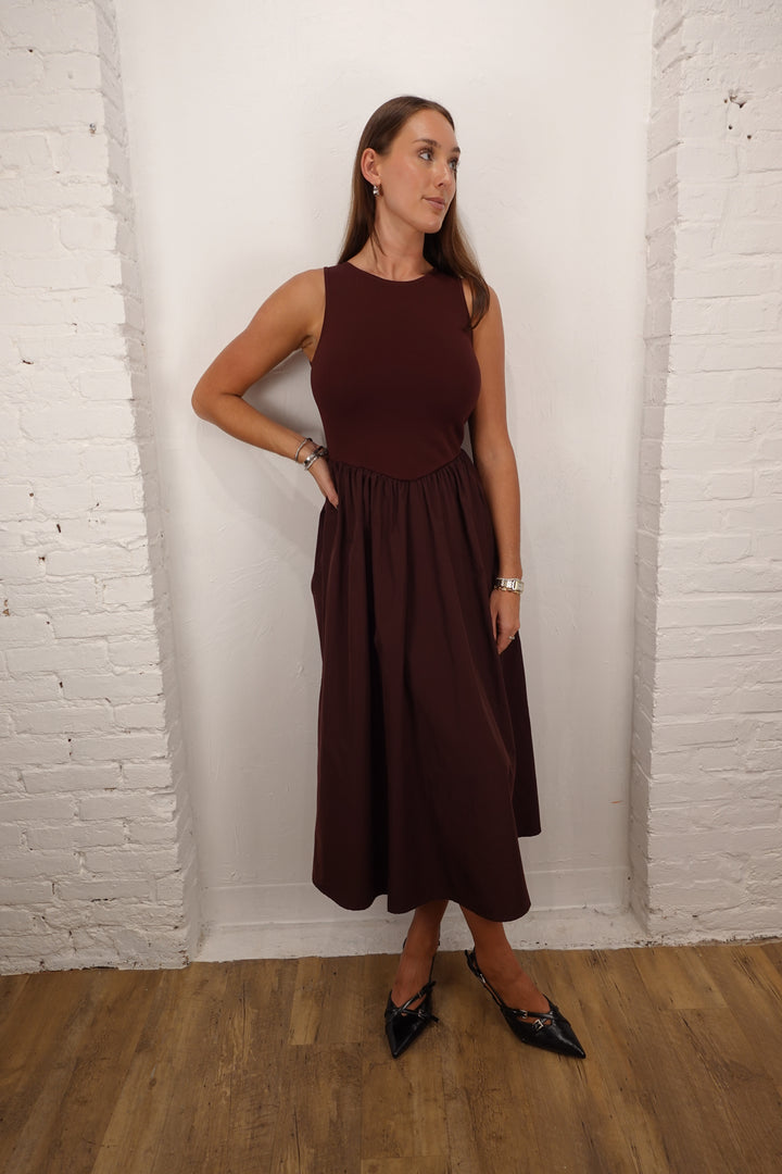 Meg Mixed Media Midi Dress