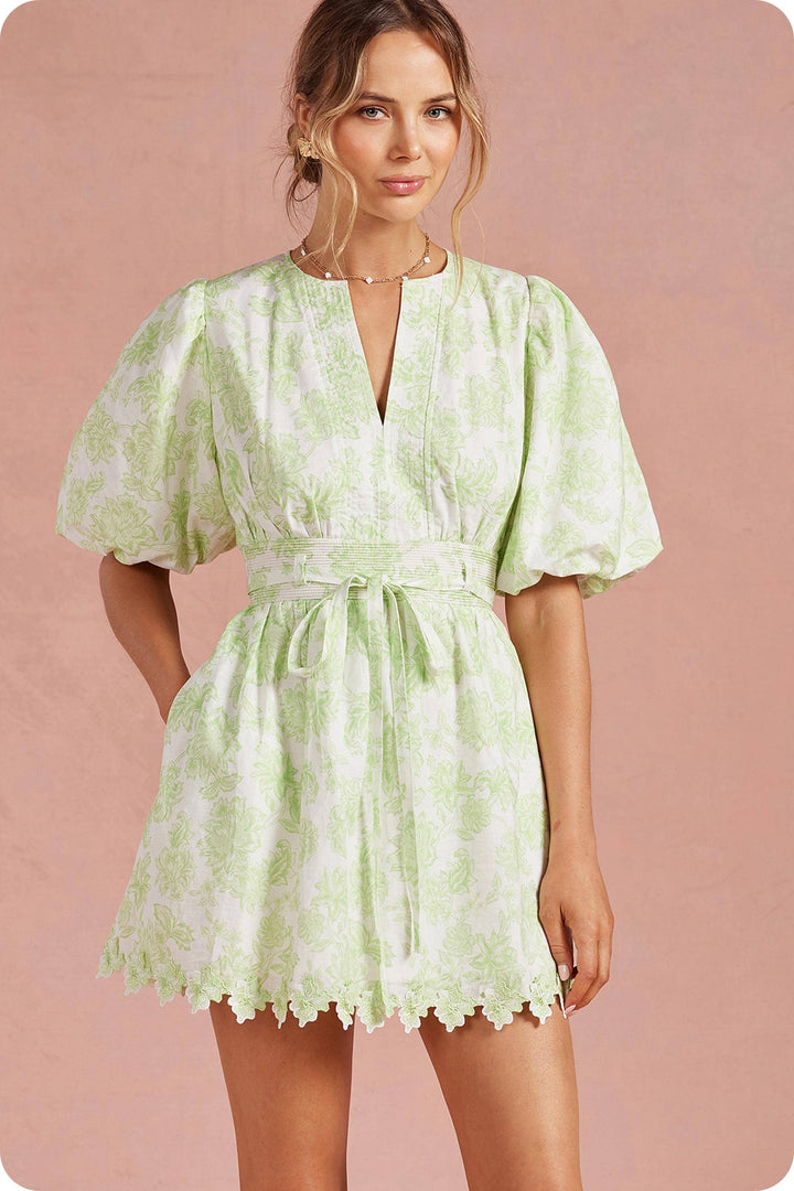 Scarlett Lace Puff Mini Dress