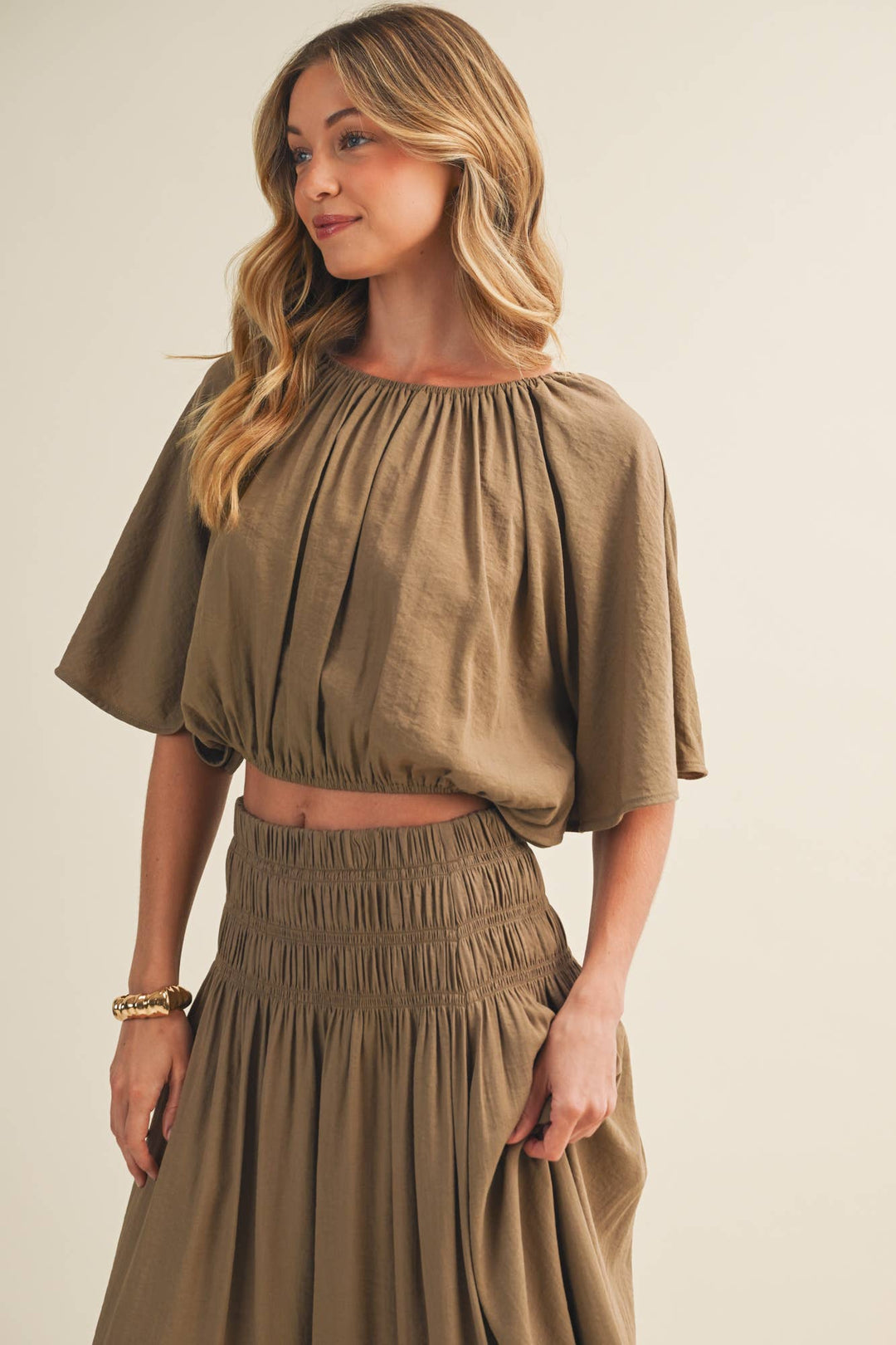 Marie Shirred Blouse