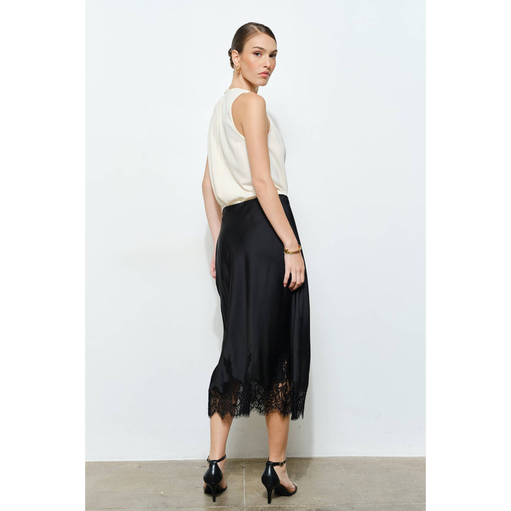 Georgina Lace Silk Midi Skirt
