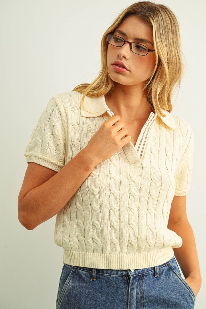 Kenia Cable Knitted Polo Shirt