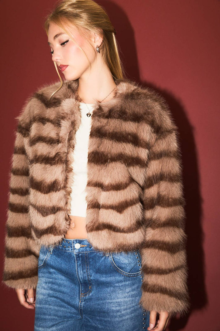 Farrah Faux Fur Crop Coat