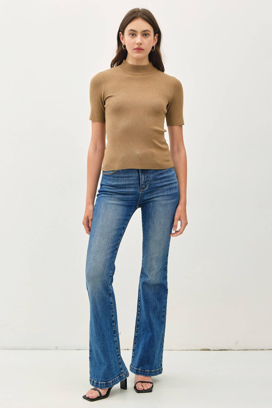 Colleen Ribbed Mock Neck Sweater