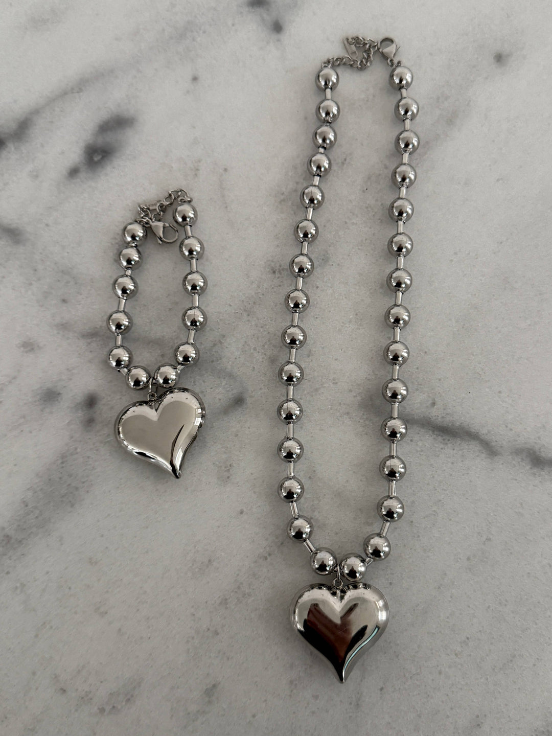 Silver Bubble Heart Bracelet