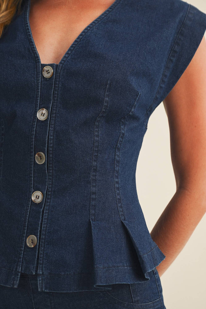 Annie Corset-Seam Peplum Top