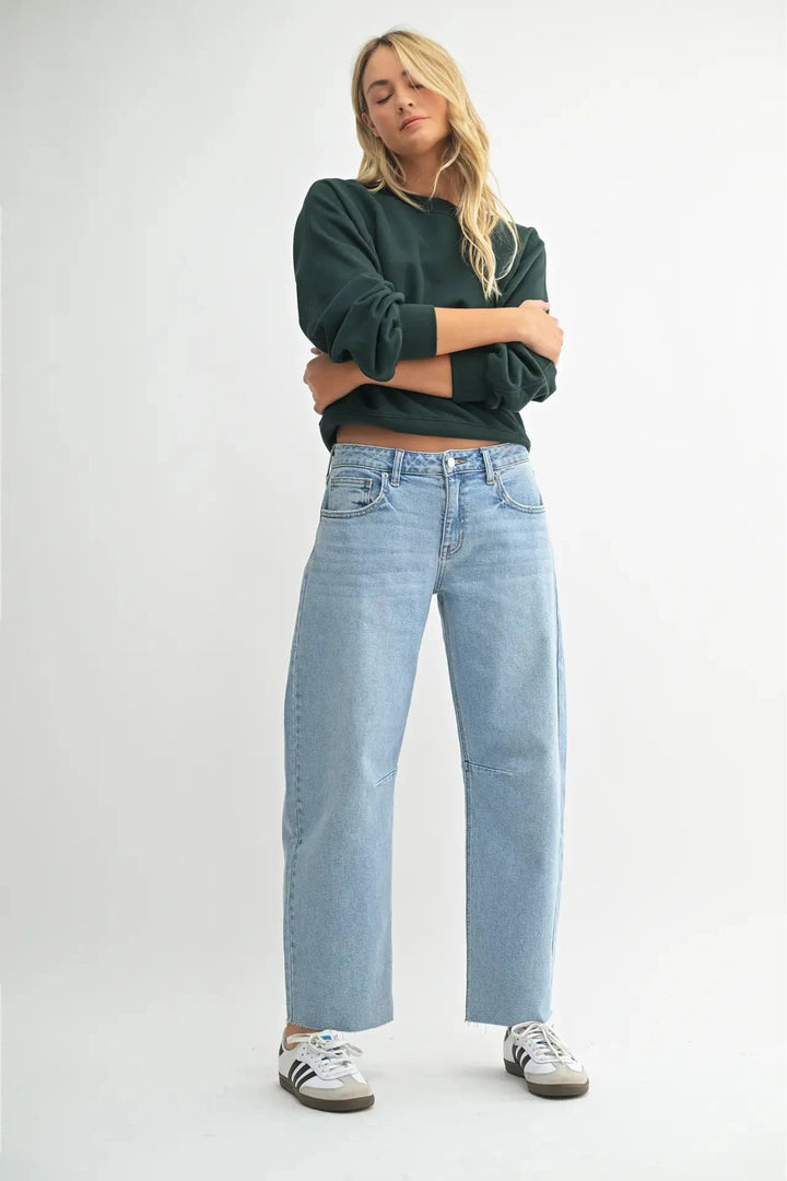 Georgia Mid Rise Barrel Jean