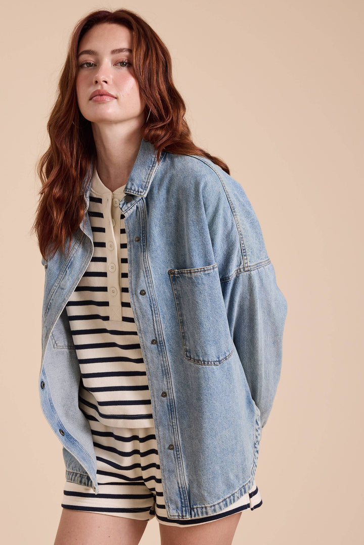 Bluebelle Snap Button Denim Shacket