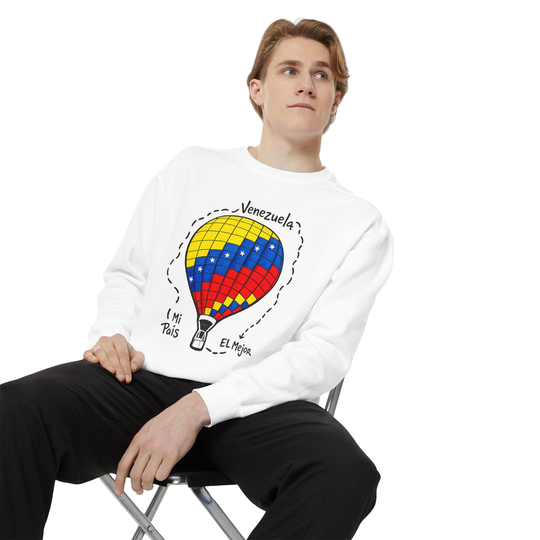 Venezuela Hot Air Balloon Sweatshirt — "Mi País, El Mejor" Unisex Crewneck