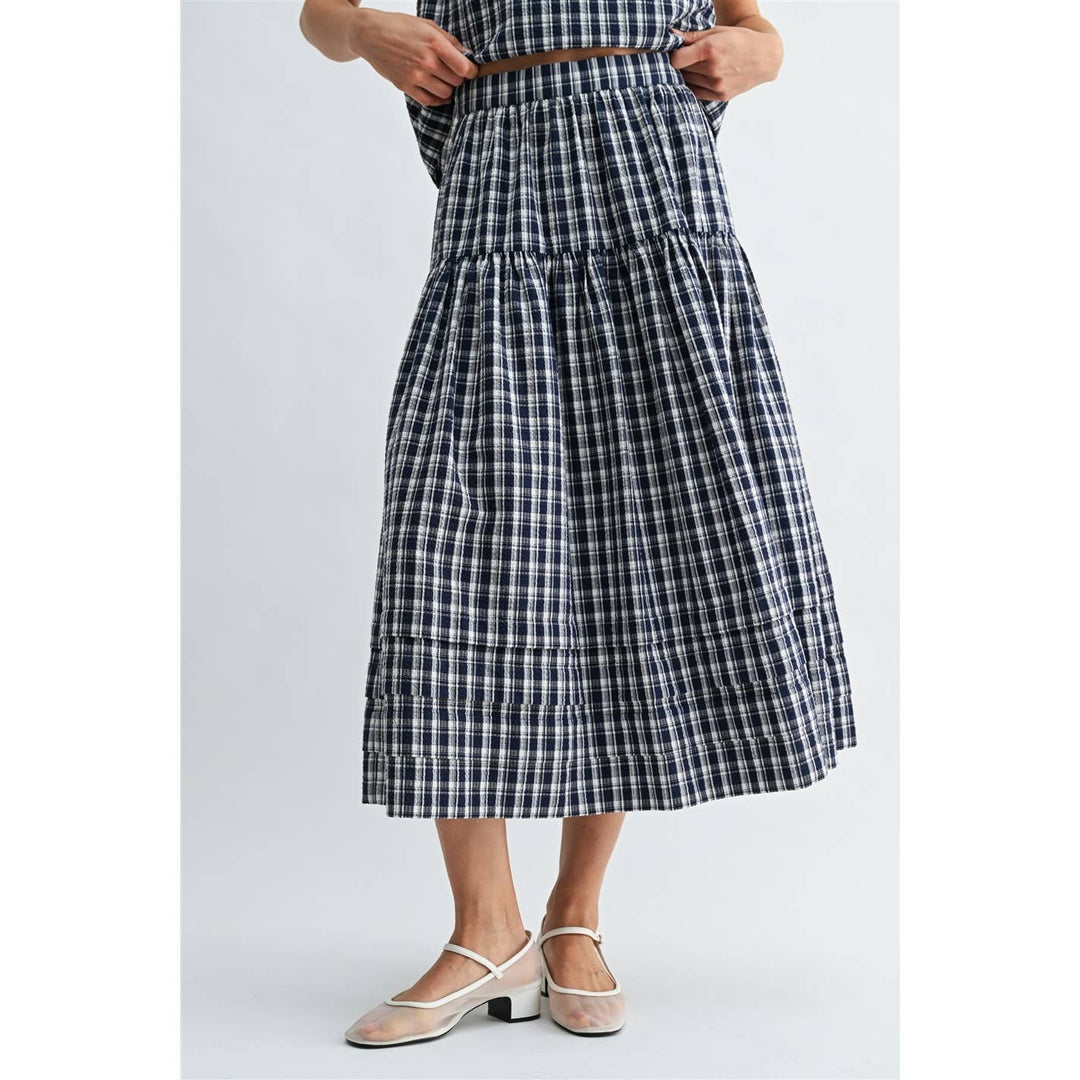 Belle Gingham Midi Skirt