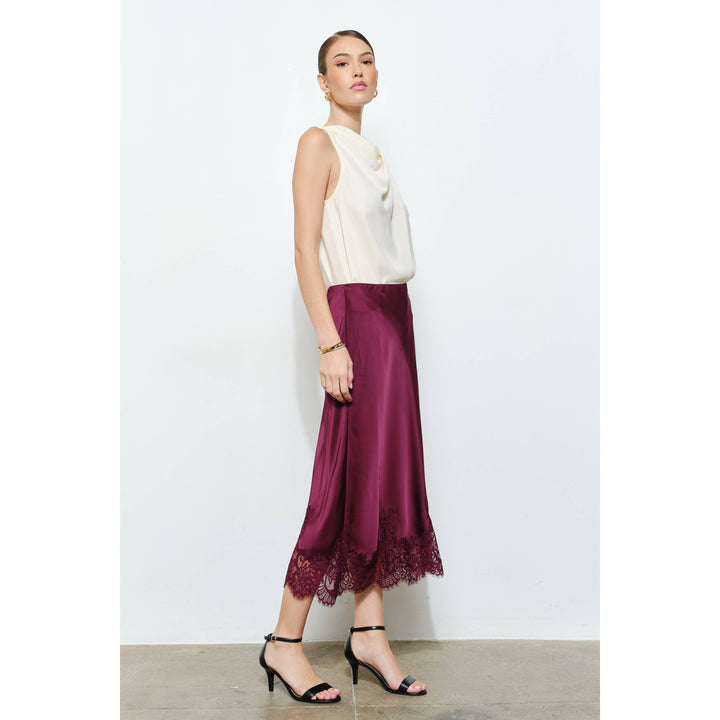Georgina Lace Silk Midi Skirt