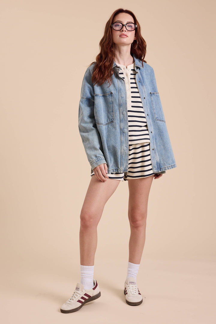 Bluebelle Snap Button Denim Shacket