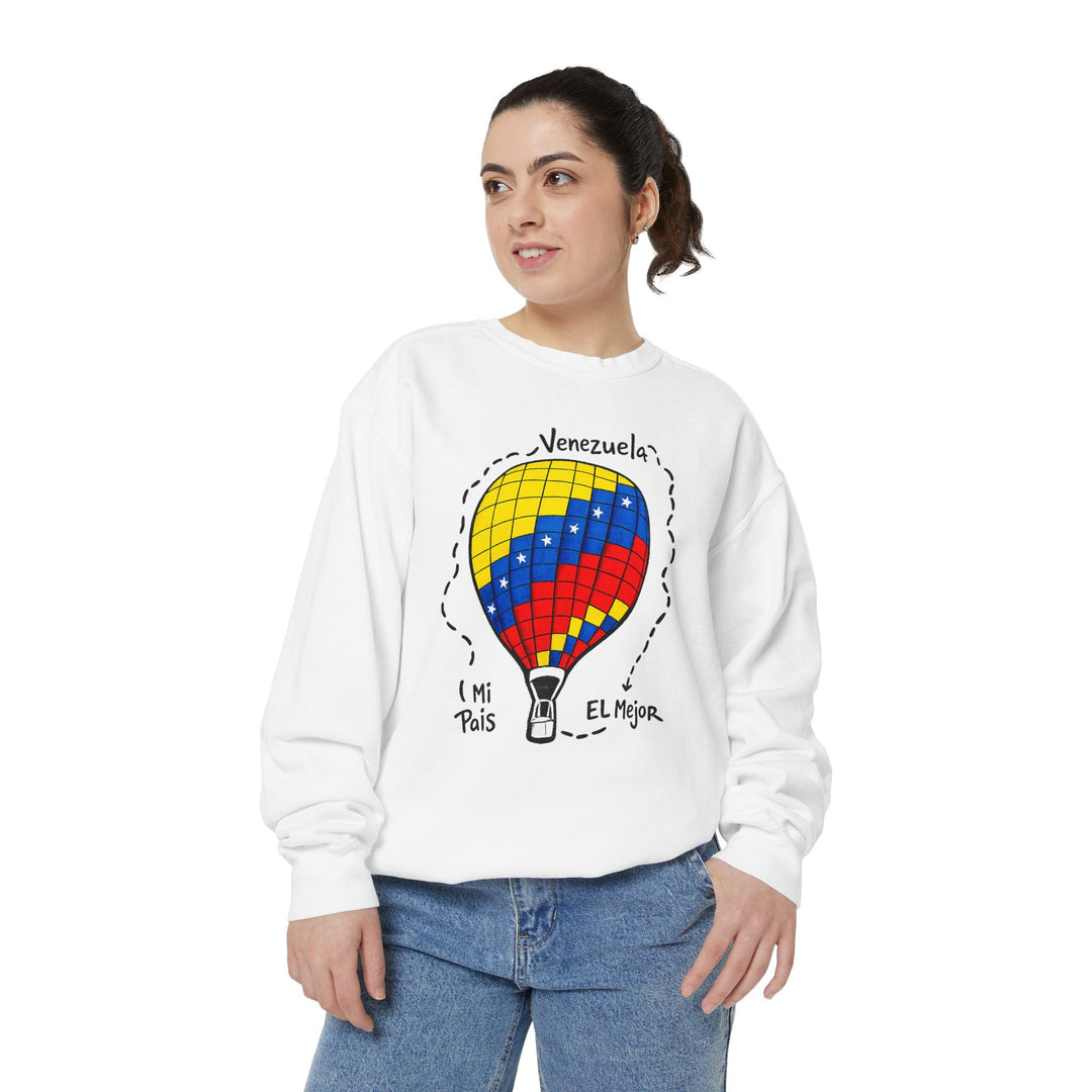 Venezuela Hot Air Balloon Sweatshirt — "Mi País, El Mejor" Unisex Crewneck