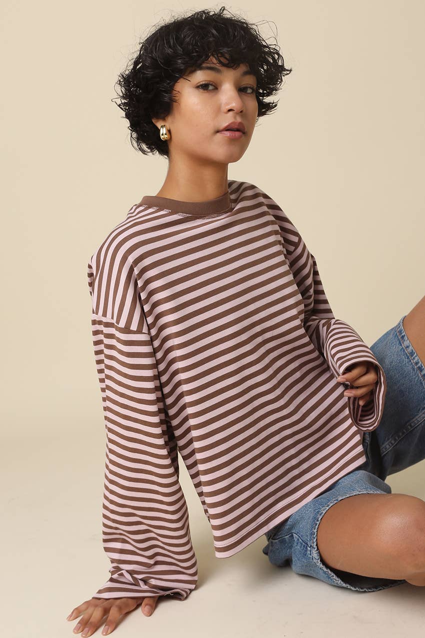 Anna Stripe Long-Sleeve Top