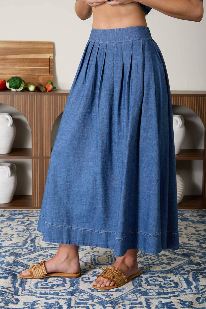 Azul Denim Midi Skirt