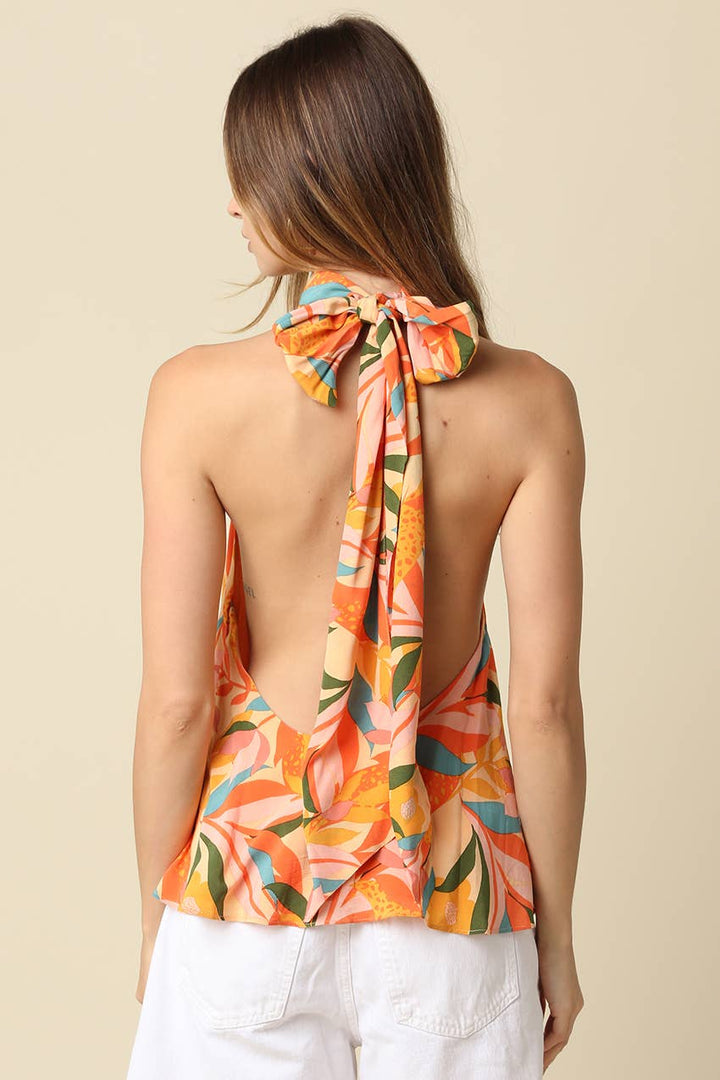 Randy Printed Halter Blouse