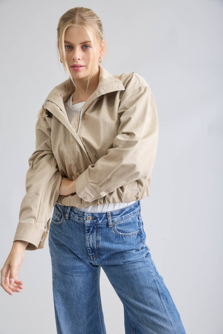 London Zip-Up Mock Neck Jacket