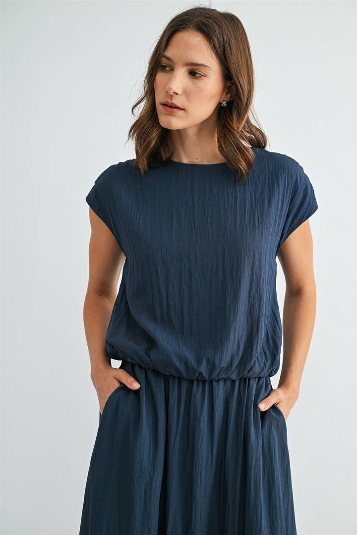 Soette Round Neck Dolman Blouse