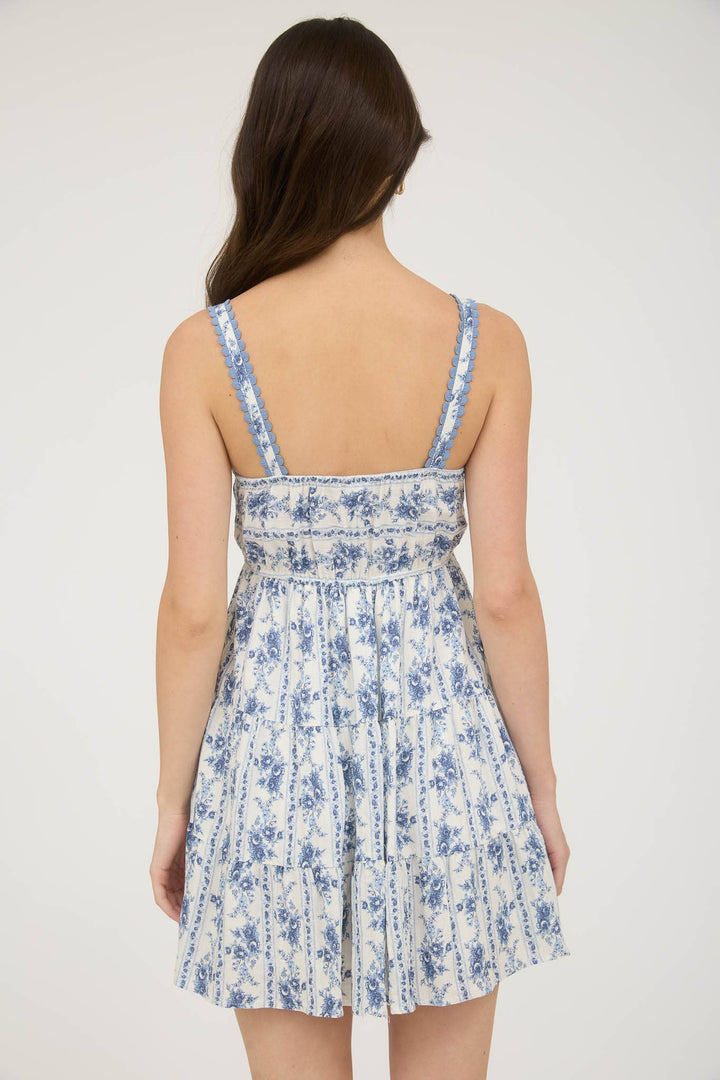 Striped Floral Mini Dress