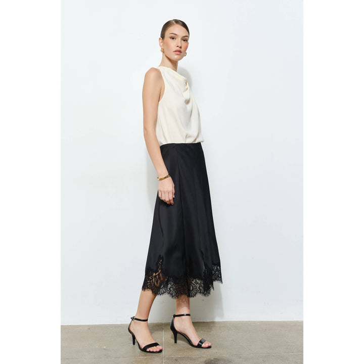Georgina Lace Silk Midi Skirt