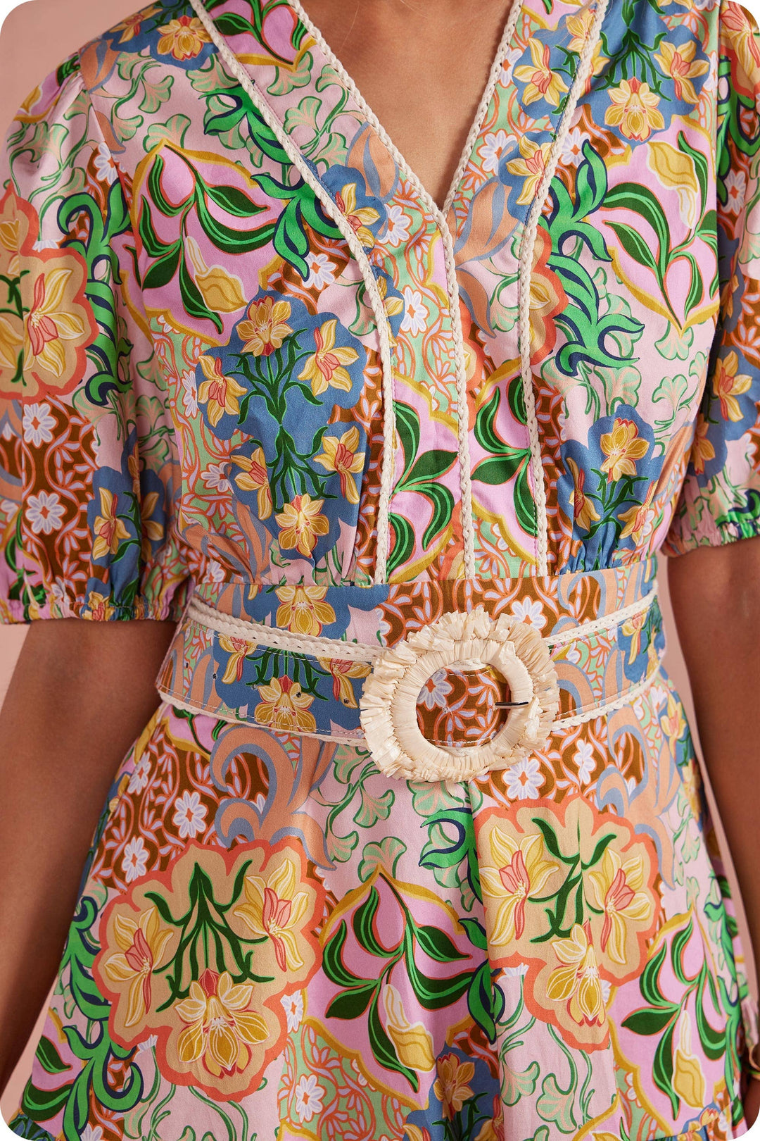 Alicia Puff Sleeve Belted Mini Dress