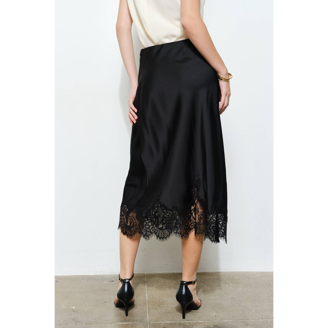 Georgina Lace Silk Midi Skirt