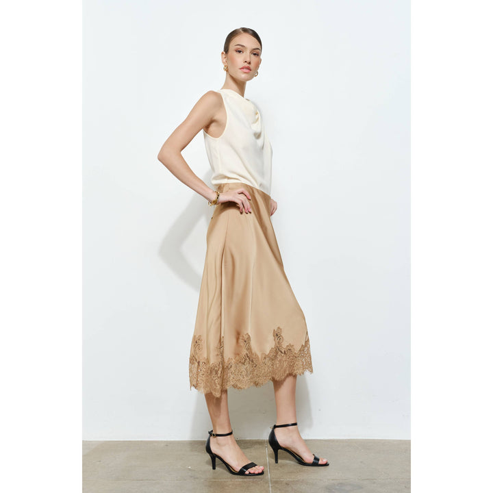 Georgina Lace Silk Midi Skirt