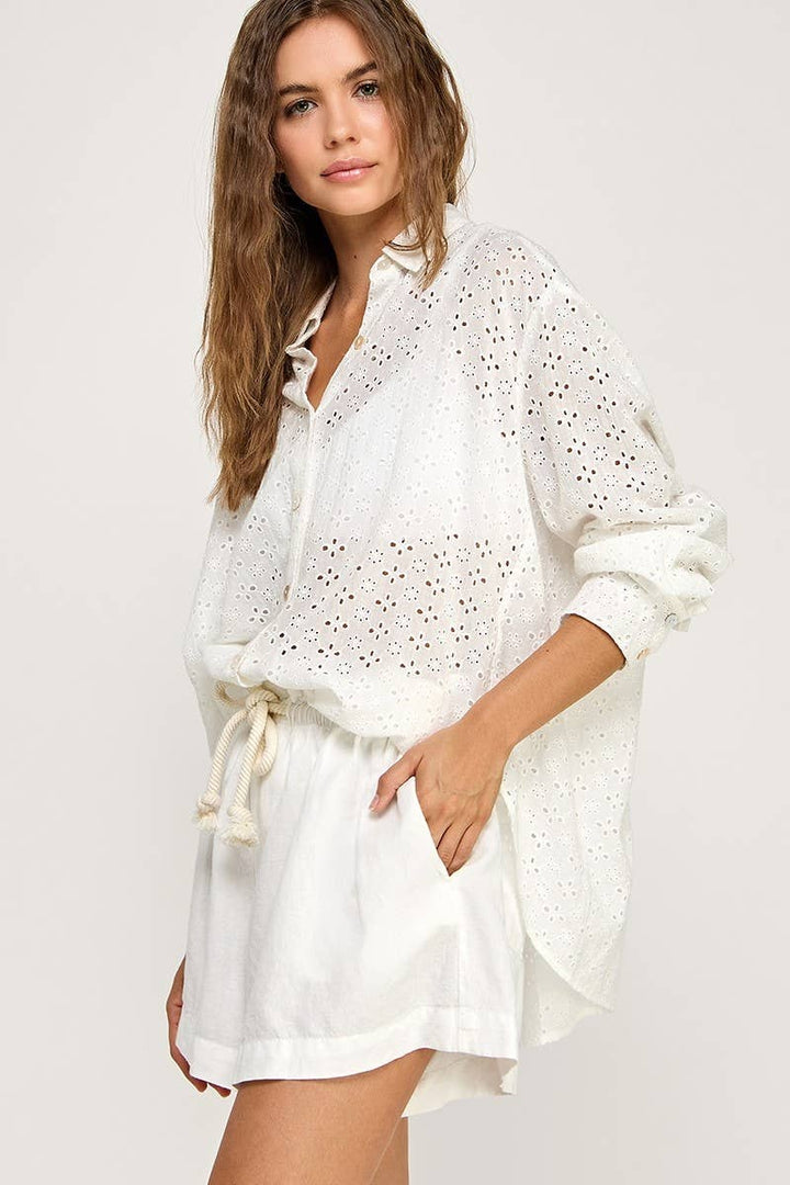 Rhea Textured Button Down Shirt