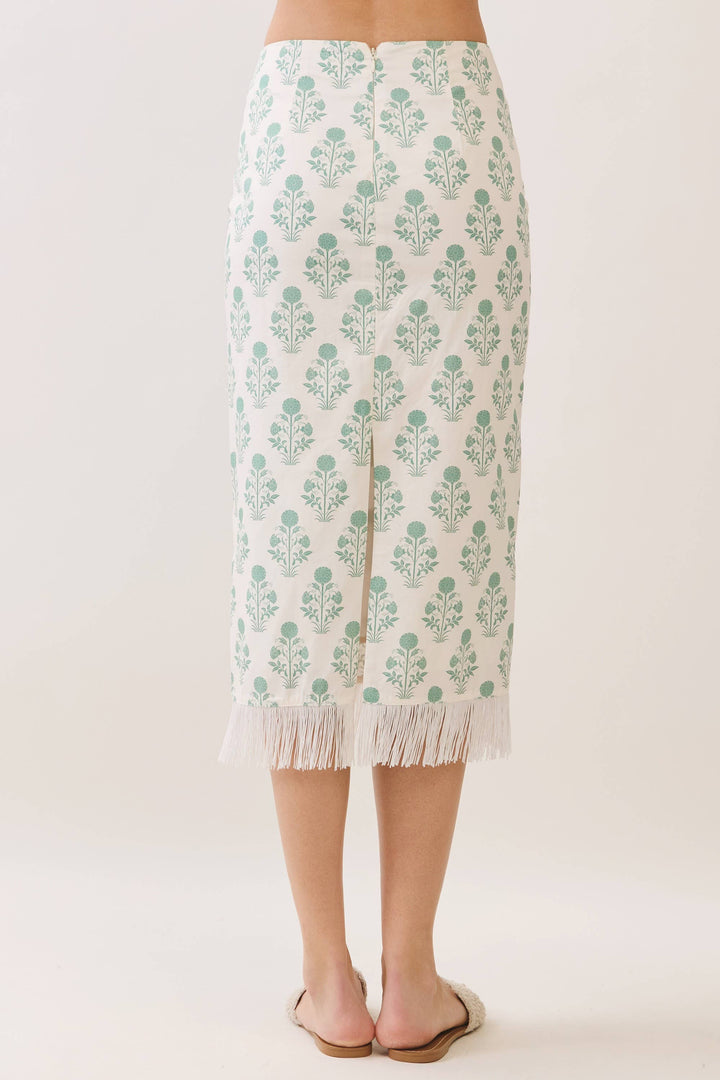 Laos Fringe Midi Skirt