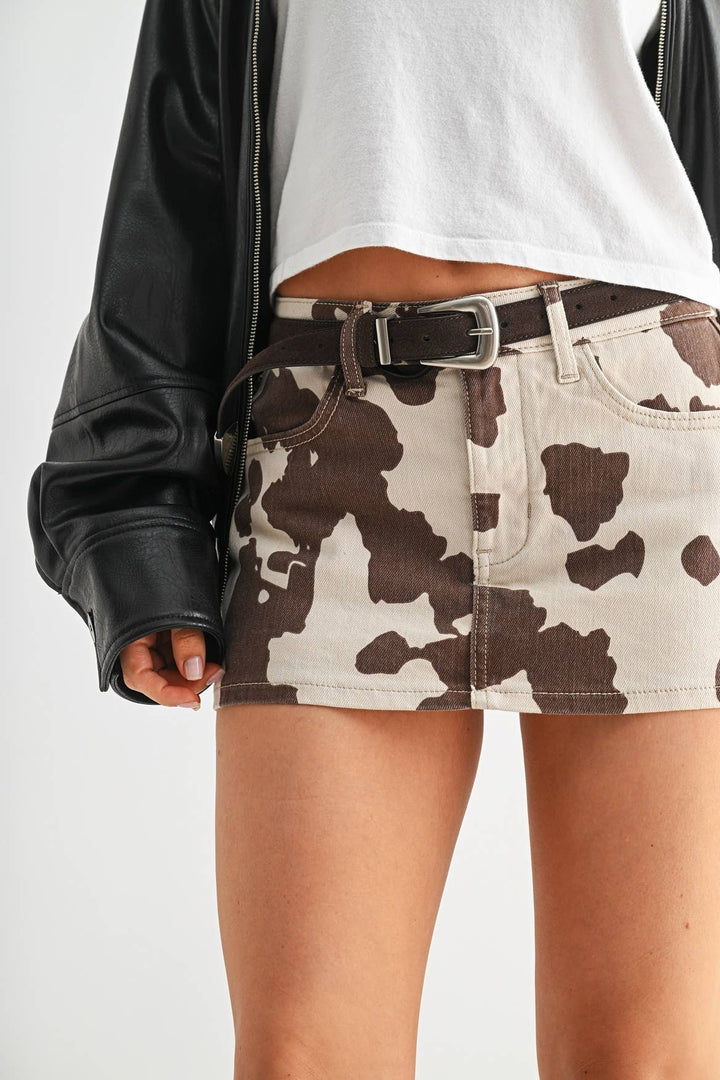Cow-Girl Mini Denim Skort