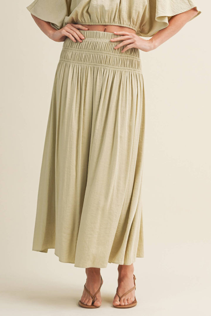 Marie Smocked Maxi Skirt