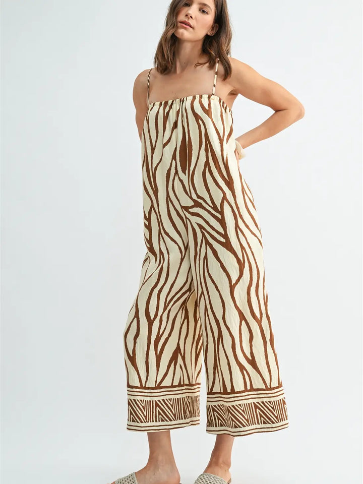 Monaco Border Print Jumpsuit