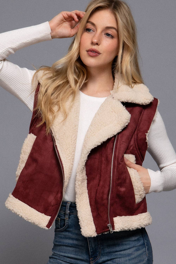 Miley Suede & Faux Fur Vest