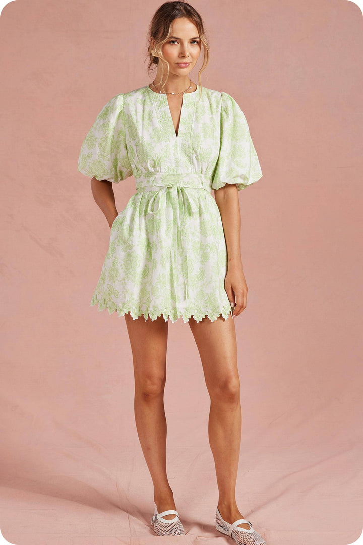 Scarlett Lace Puff Mini Dress