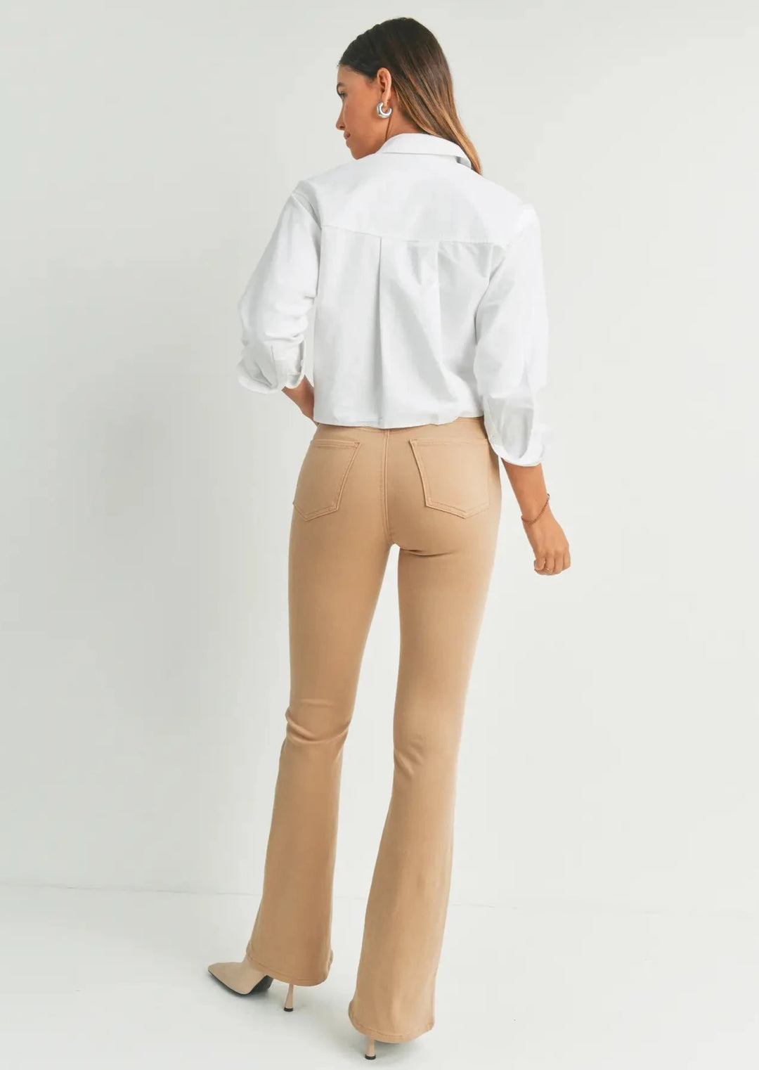 JBD Khaki High Rise Skinny Flare