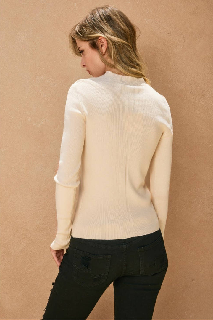 Baily Mock Neck Long Sleeve Sweater