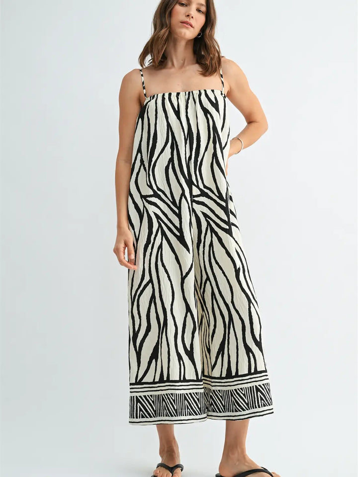 Monaco Border Print Jumpsuit