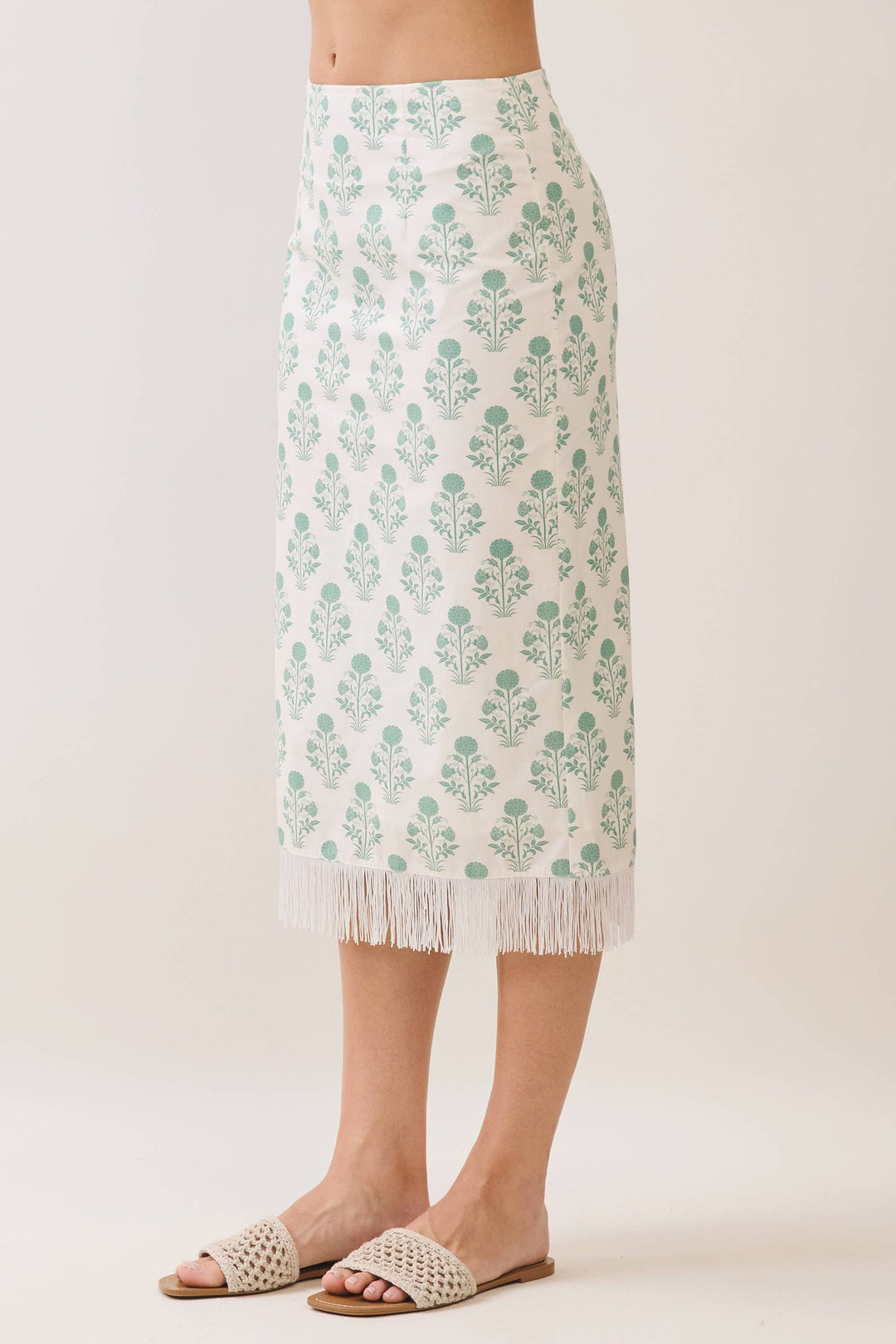 Laos Fringe Midi Skirt