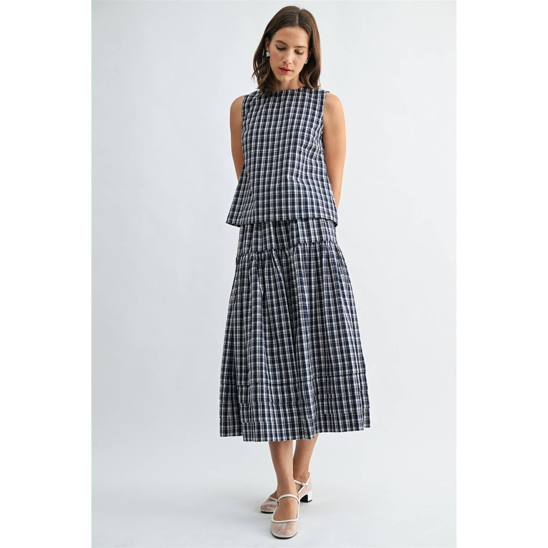 Belle Gingham Midi Skirt