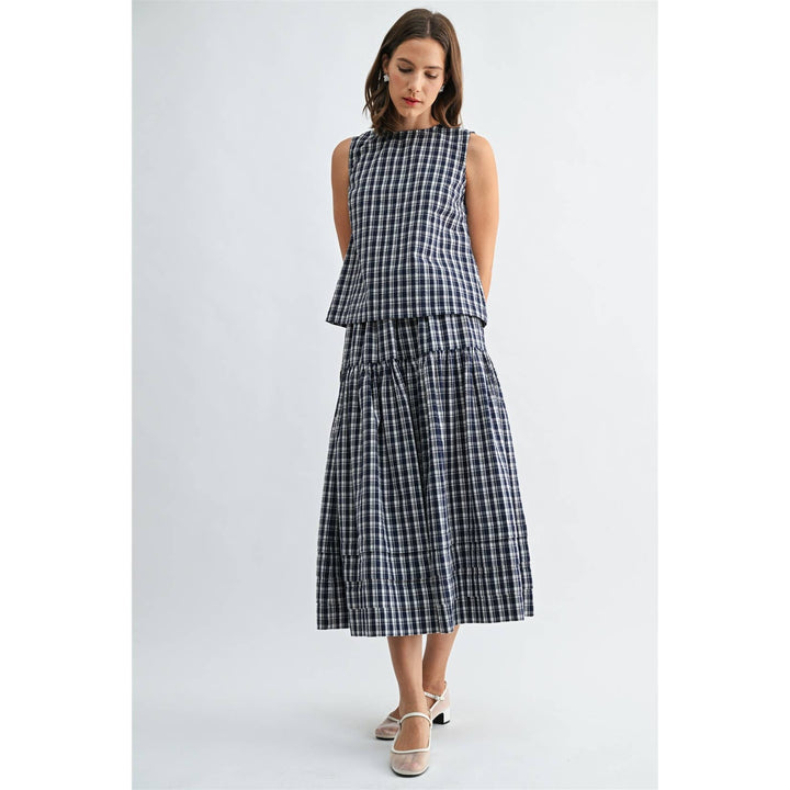 Belle Gingham Midi Skirt