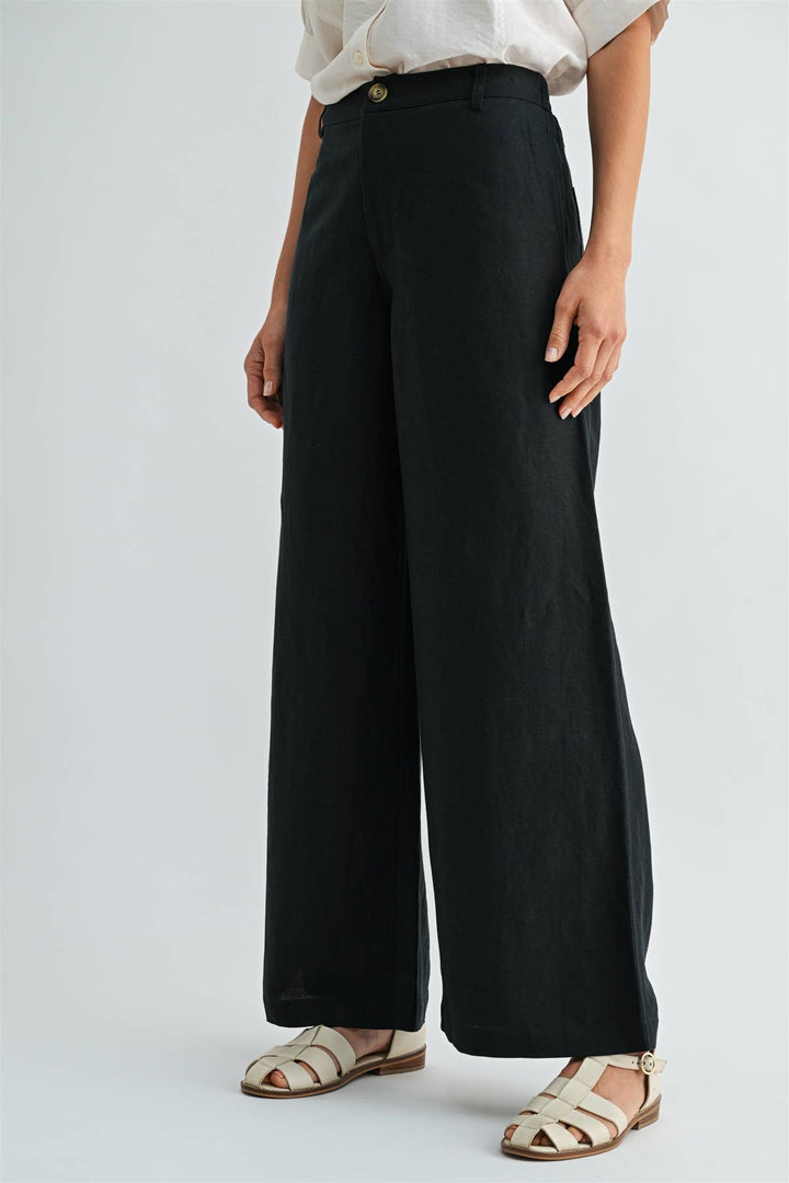 Carol Linen Buttoned Pant