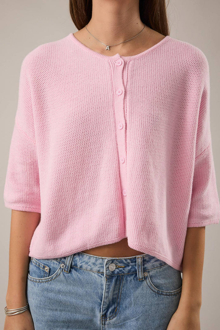 Cory Short Sleeve Boxy Cardigan