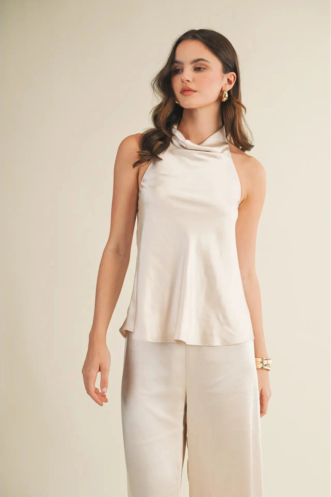 Satin Halter Neck Top