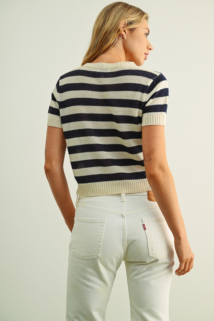 Nina Knitted Short Sleeve Top