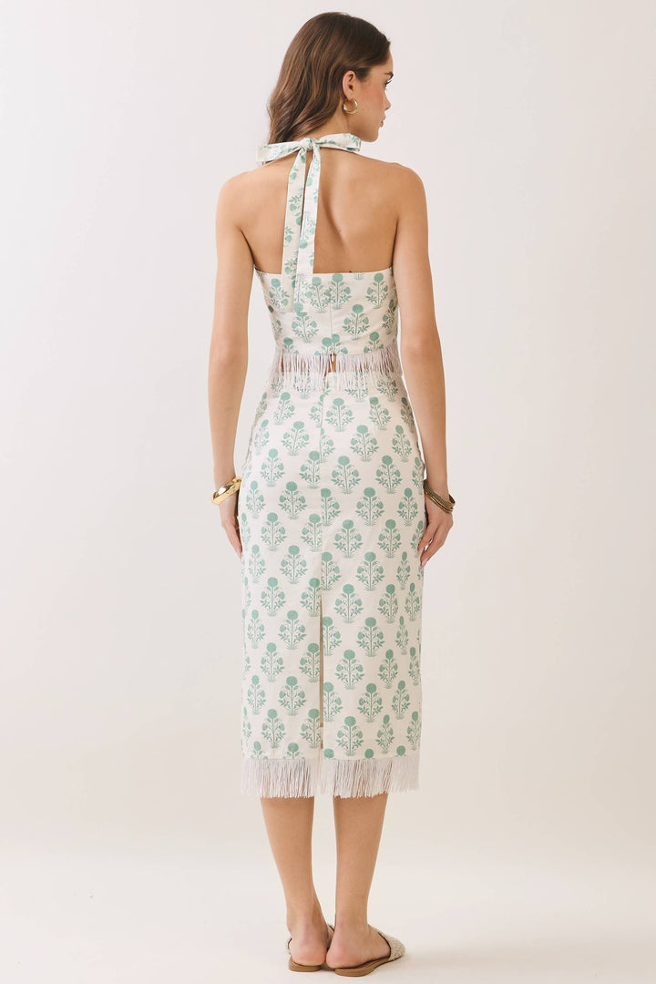 Laos Fringe Midi Skirt