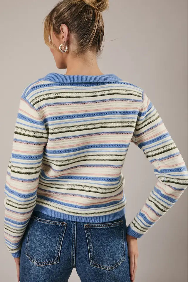 Jessie Collared Striped Sweater