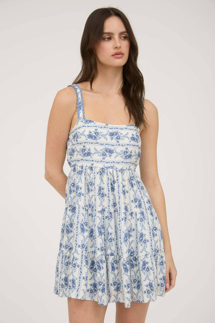 Striped Floral Mini Dress