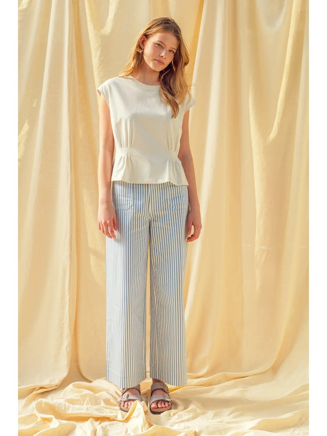 Eliza Waist Detail Cap Sleeve Top