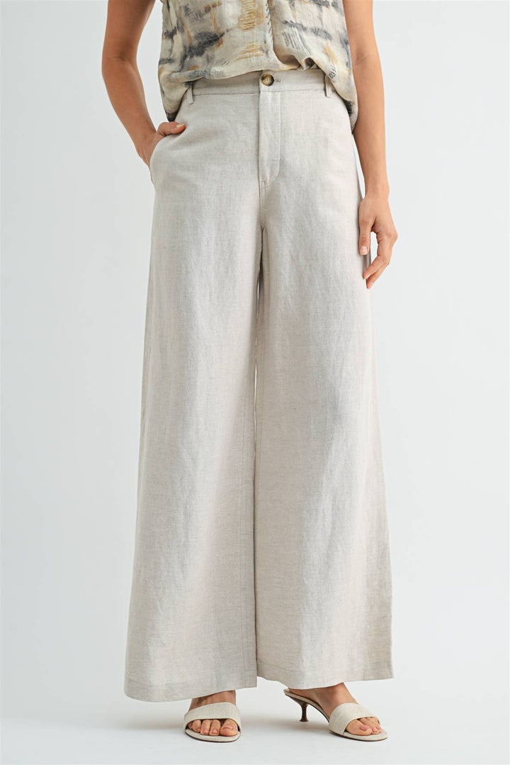 Carol Linen Buttoned Pant