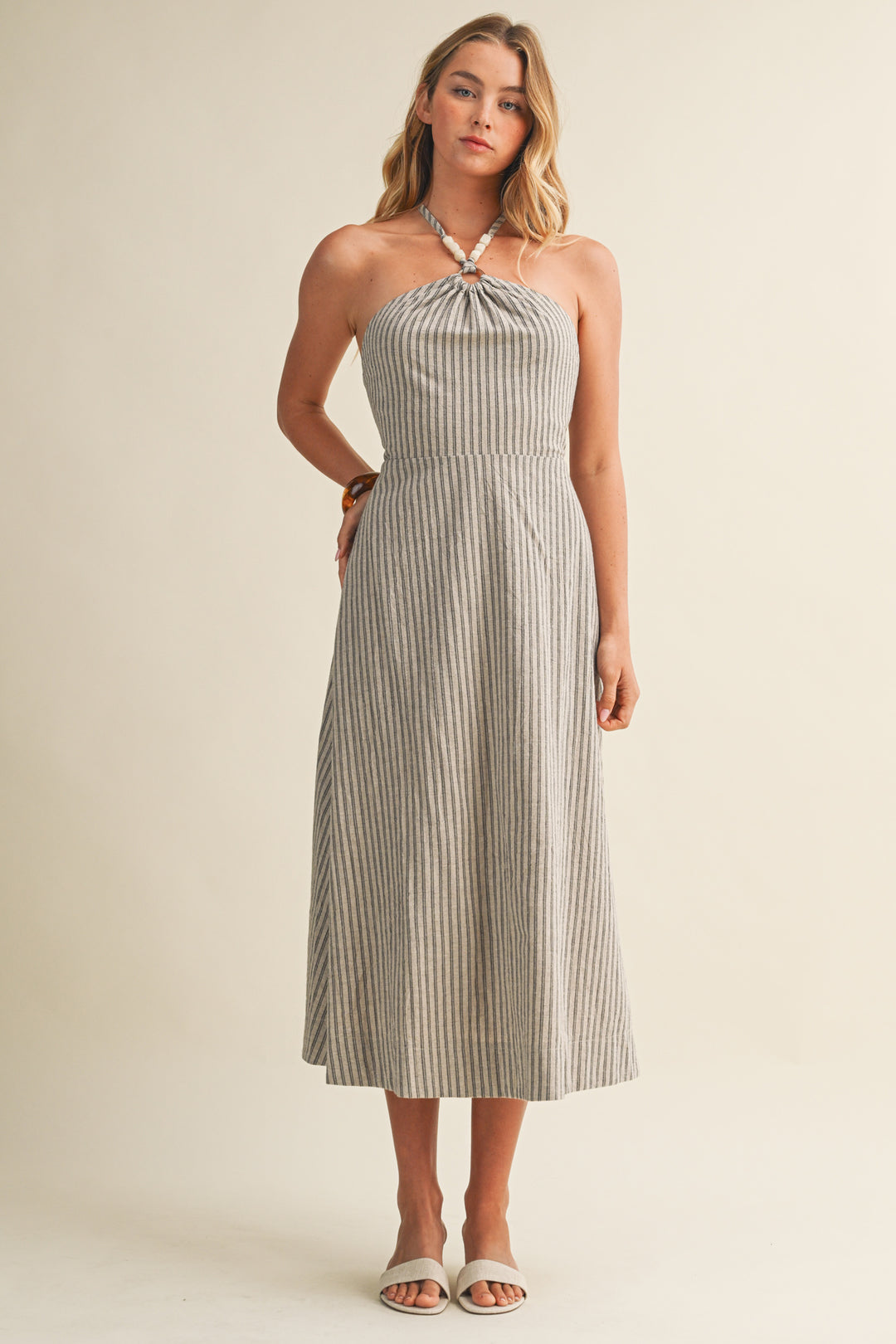 Amanda Beaded Halter Dress