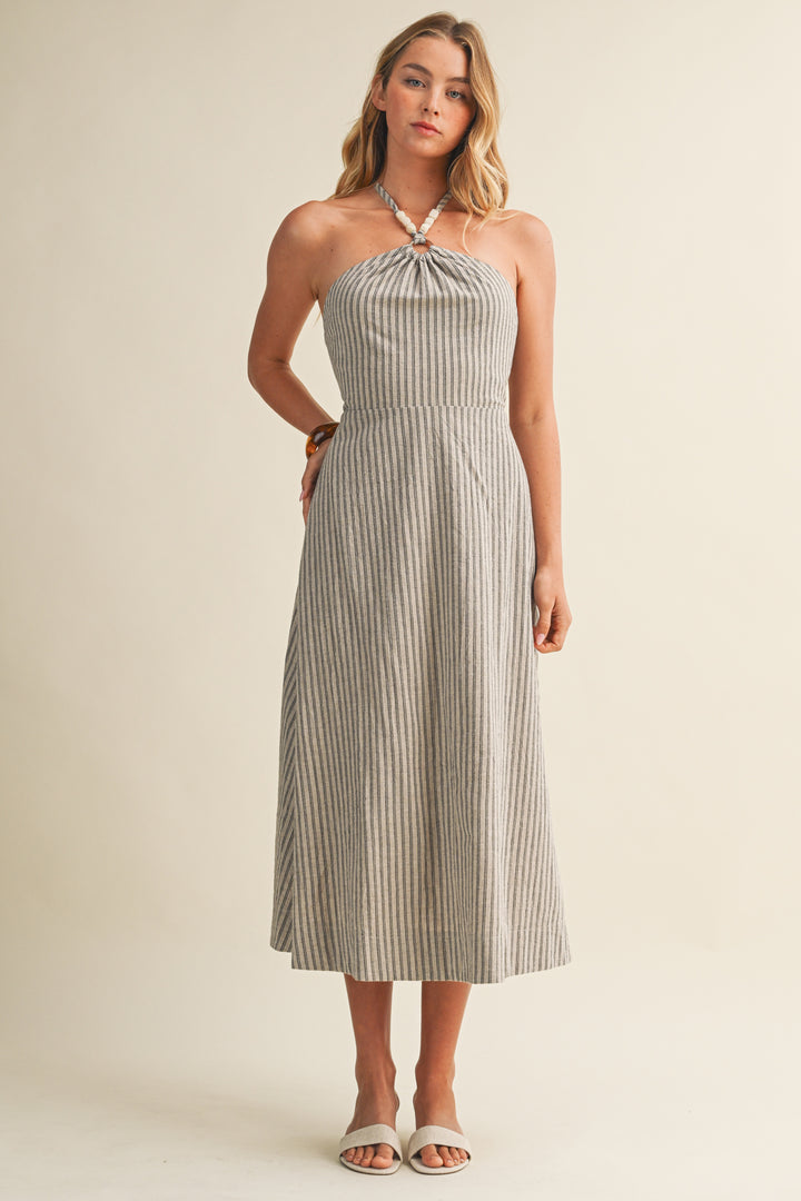 Amanda Beaded Halter Dress